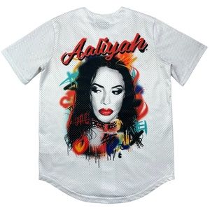 Aaliyah Princess of R&B Rap Tee Urban Pop Mesh Men’s Baseball Jersey size S